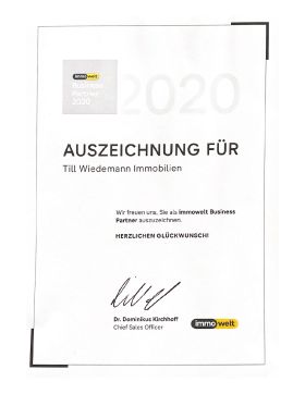 <p>Auszeichnung immowelt Business Partner 2020</p>